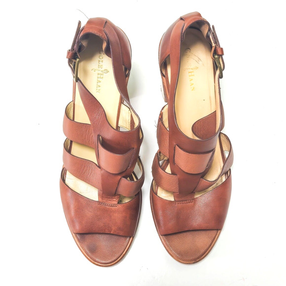 Cole Haan Women’s Sandals Modern Classic Boho Leather Block Heel Minimal Chic 9 - Picture 4 of 12